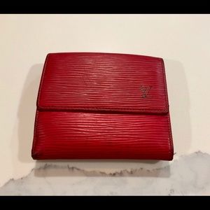 Louis Vuitton red epi leather wallet